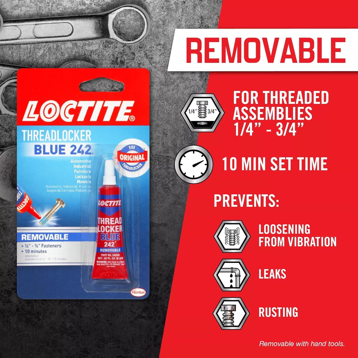 Loctite Threadlocker Blue 242 6 ml, 1 Pack