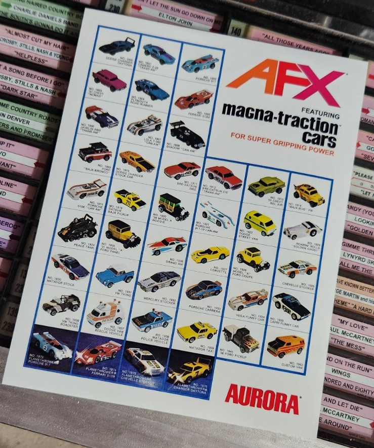 Aurora AFX Magna-Traction Cars REPRODUCTION Poster 8 1/2" x 11"