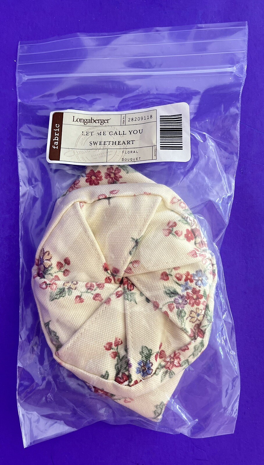 LONGABERGER “Let Me Call You Sweetheart”Basket Liner Floral Bouquet SALE!