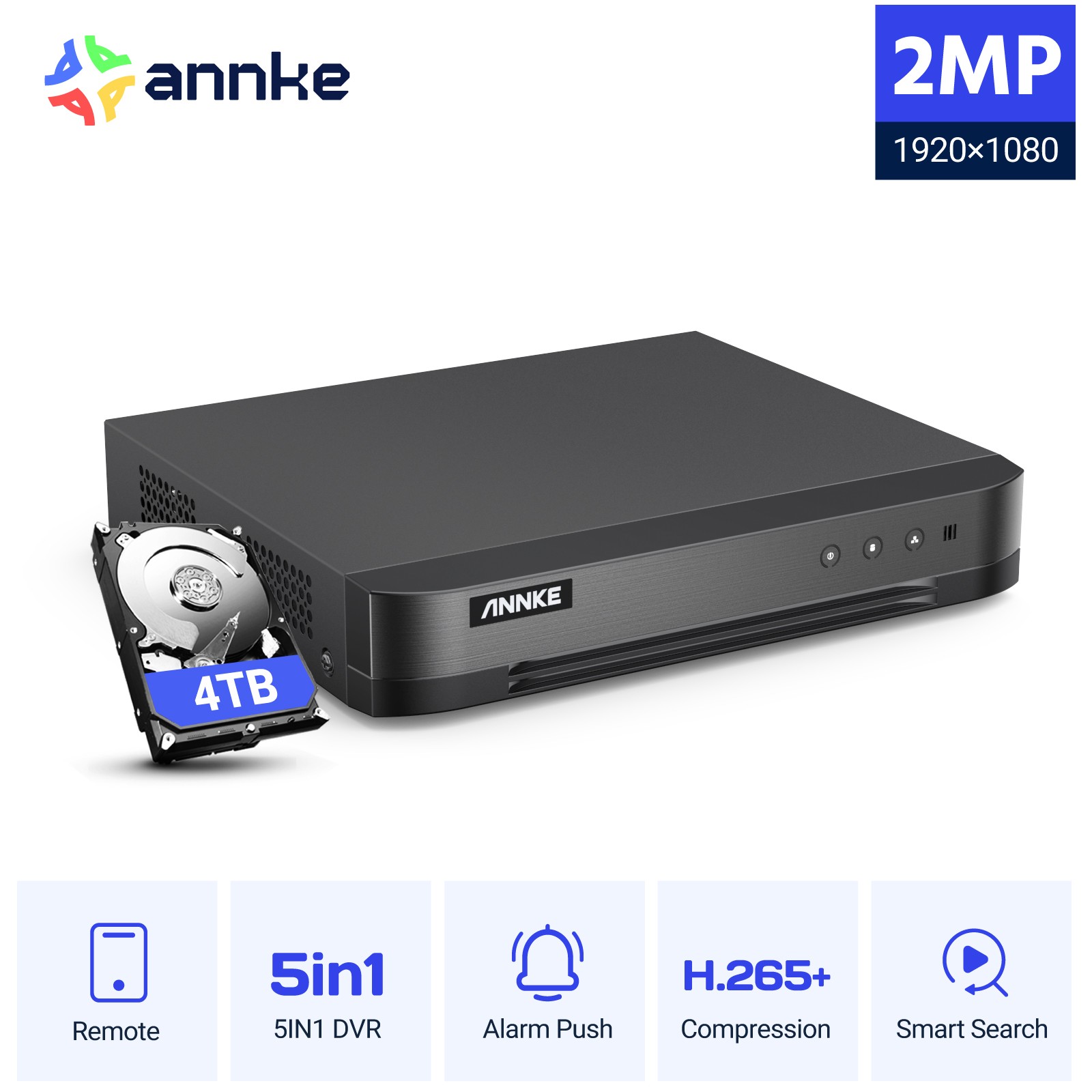 ANNKE 16CH 1080P Lite DVR CCTV Security Video Recorder for Camera System H.265+