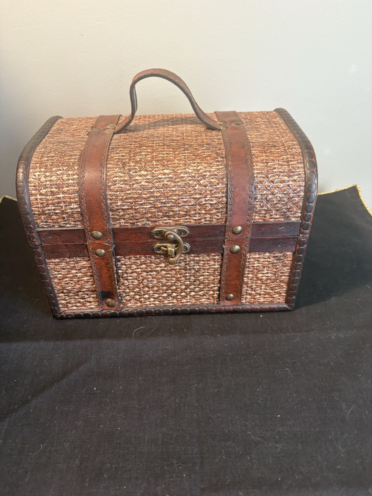 Wood And Leather Treasurer Box