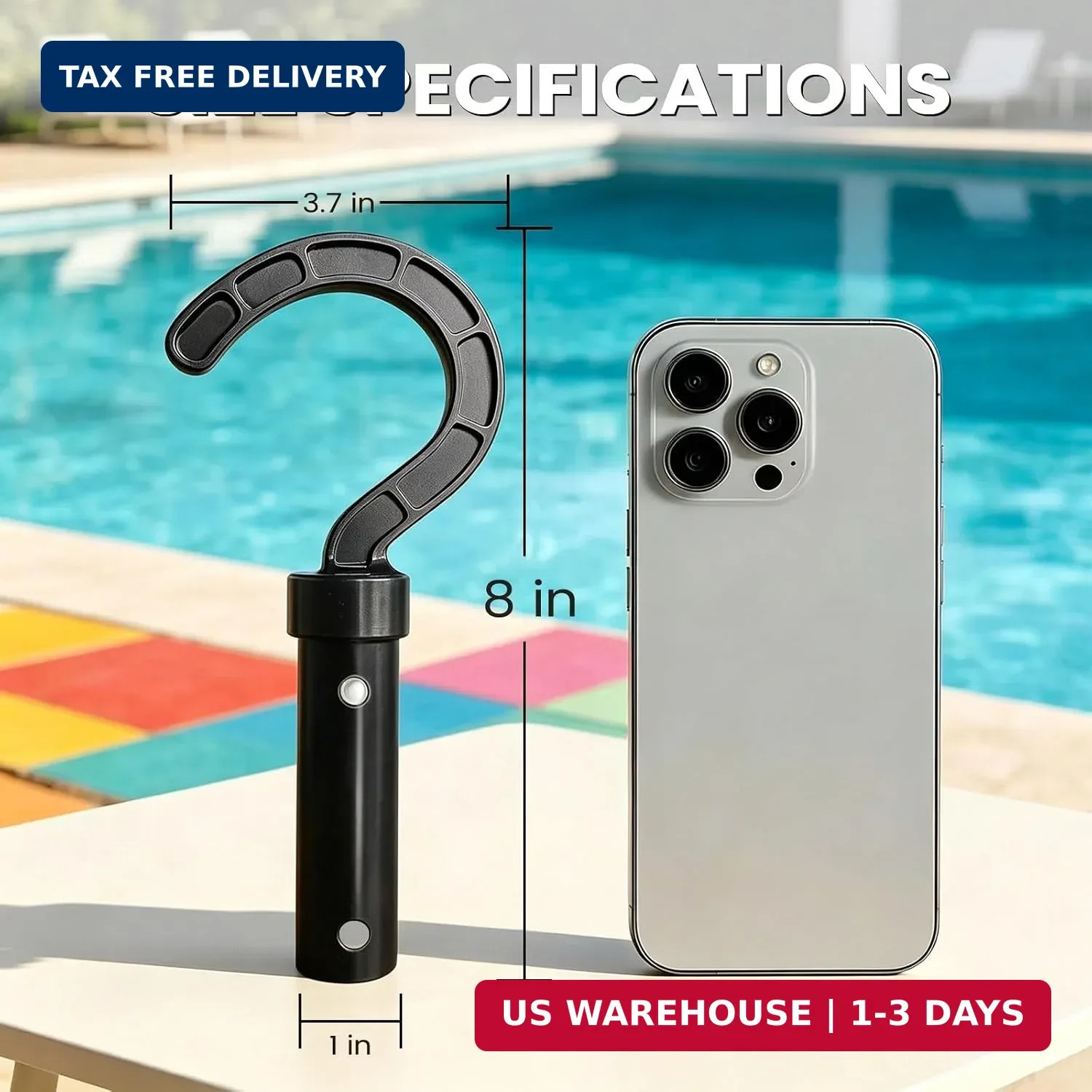 Pool Hooks for Poles, 2 Pack Pool Hook for Robotic Pool Cleaner, Universal Pool