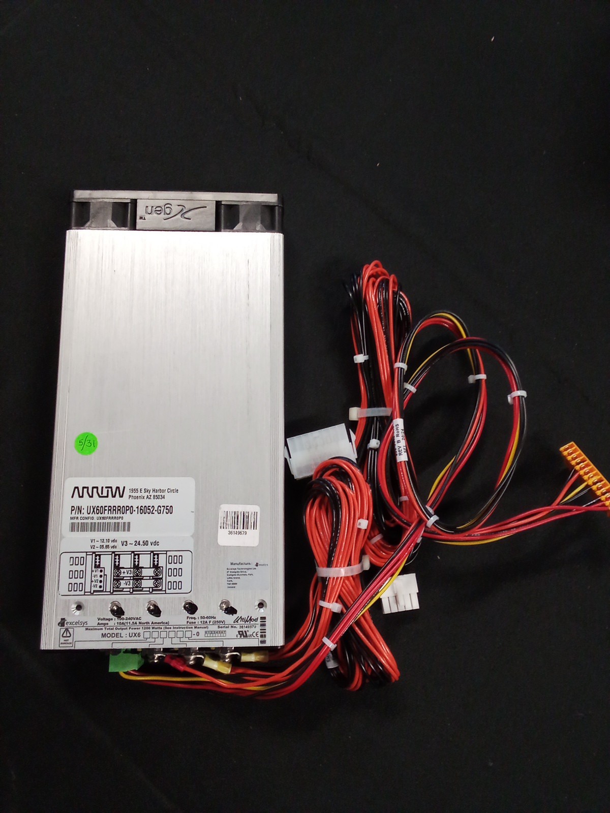 Excelsys Modular Power Supply  UX60FRRR0P0-16052-G750