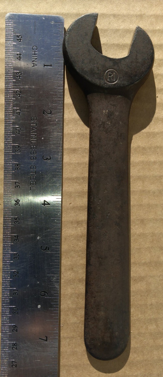 Vintage Rhode Island Tools Open End Engineers Wrench 13/16" x 7 1/2" long