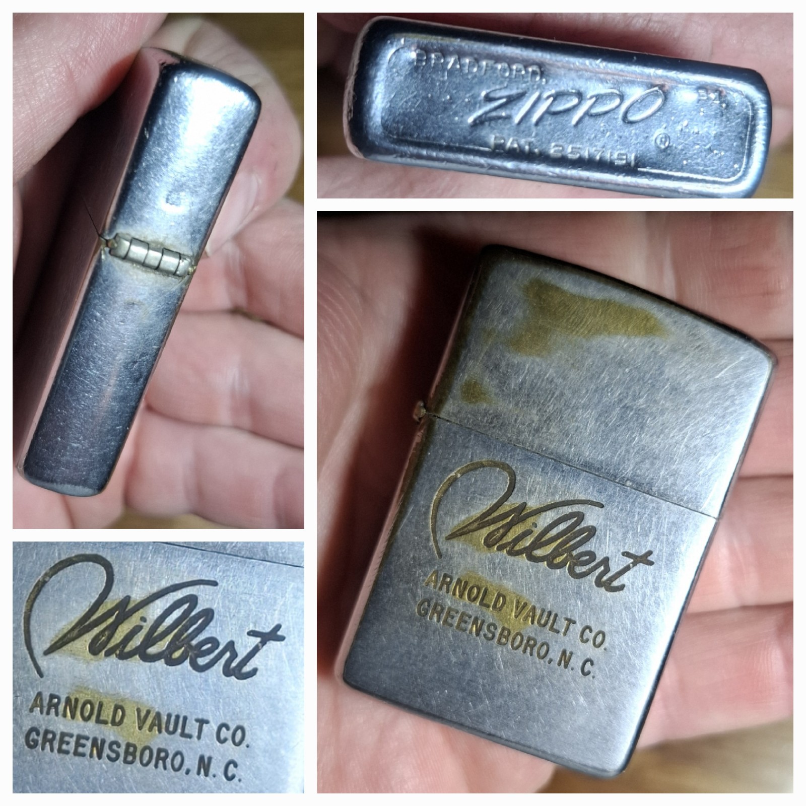 Vintage Advertising Zippo Lighter Wilbert Arnold Vault Co Funeral Greensboro NC