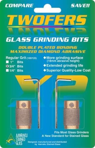 3/4" Aanraku Twofers 2 bit set - Stained Glass Grinder Bits - Twofers Bit