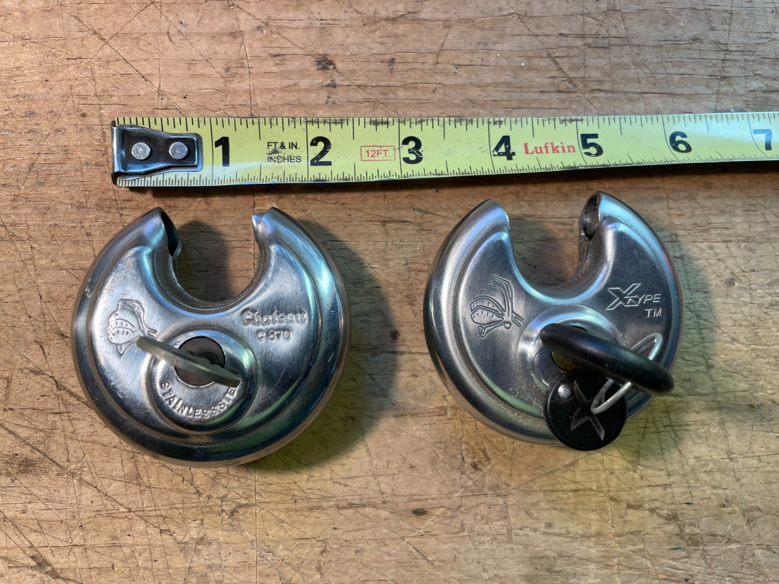 Two Chateau Round Padlocks with Keys Tested