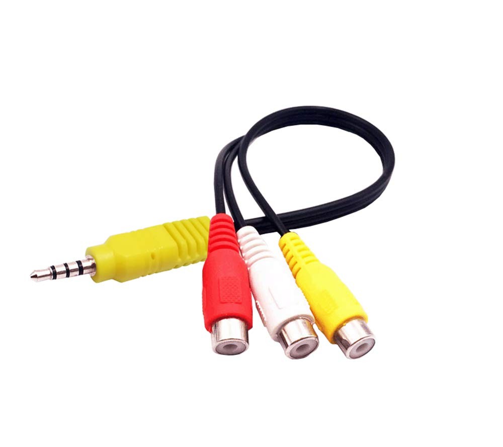 Video AV Composite Adapter Cable Replacement for Samsung TV VIZIO TV, 3 Black