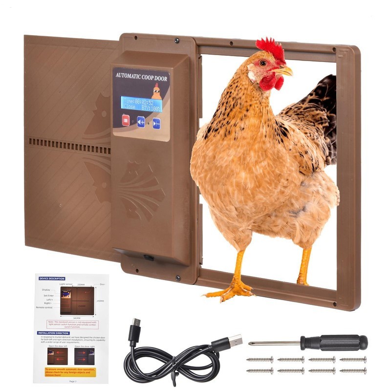 Automatic Chicken Coop Door Anti Pinch/Large LCD display/Timer-
