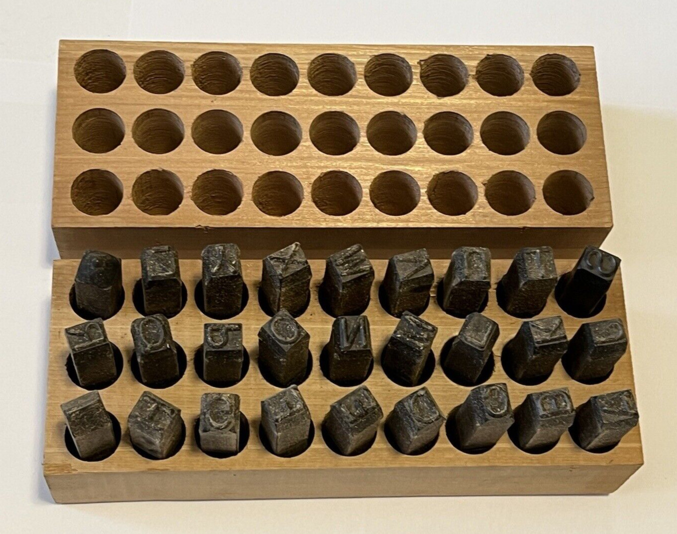 Young Bros 3/8 Steel Letter Stamp Set 27 pc 08271  New in Wood Box  Made in USA