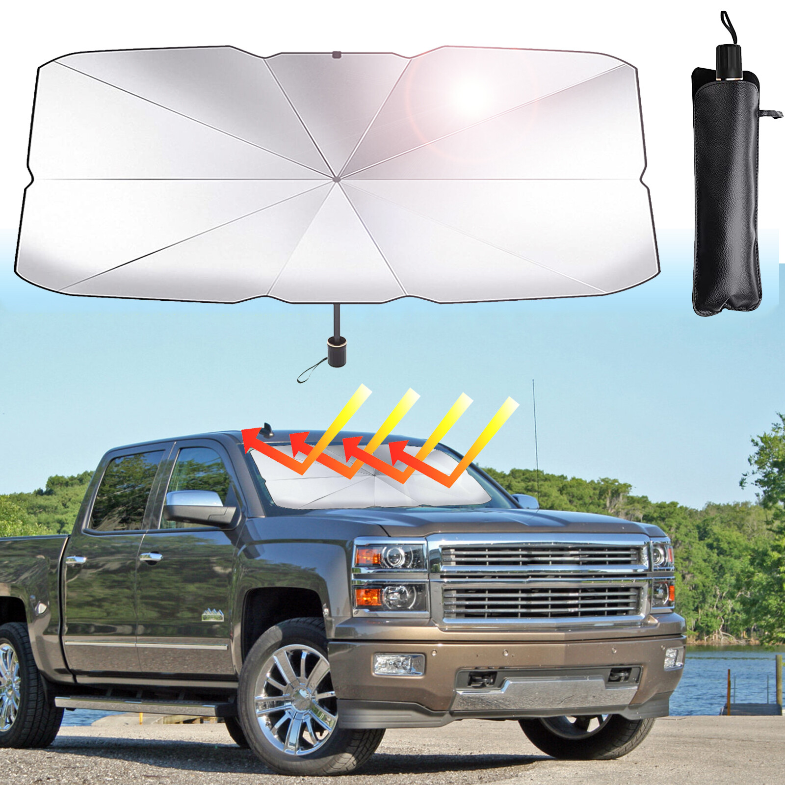 Car Sun Shade Windshield Front Window Cover Sun Shade Visor UV Umbrella Foldable
