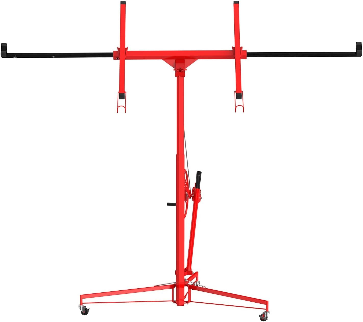 11 FT Drywall Lift Hoist 360° Rotating Panel Jack with Lock Wheels Sheetrock