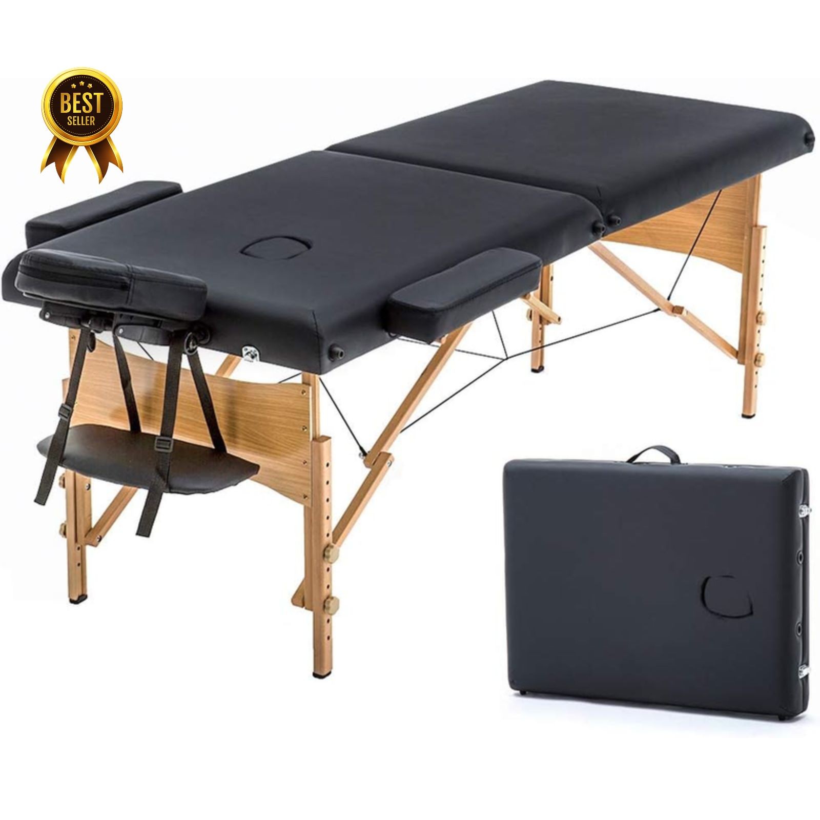 Portable Massage Table 24" Folding Spa Bed Adjustable Height w/ Carry Bag