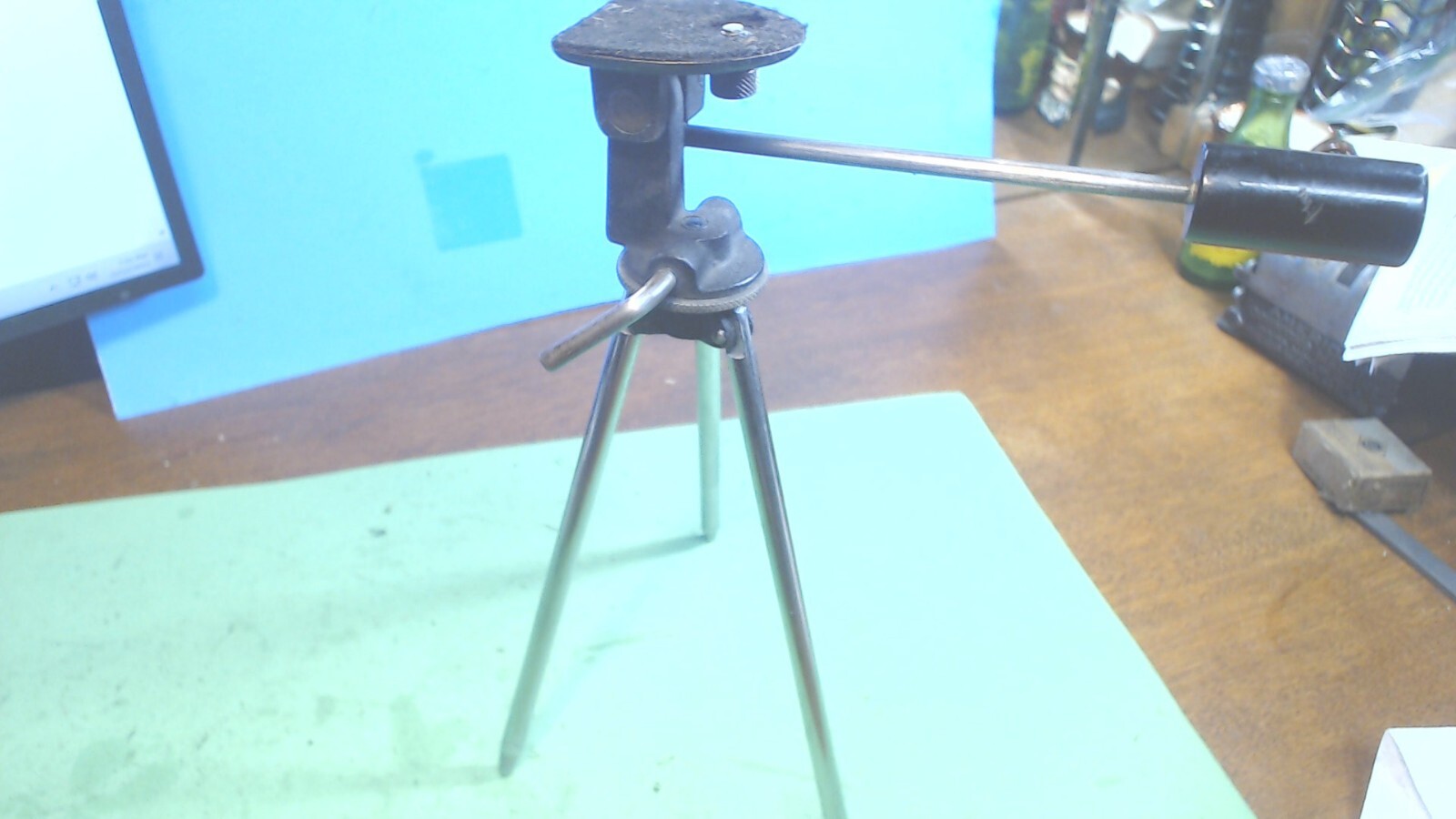 Vintage- Camera - Scope-Tripod-Table-Desk top- Chromed Steel  Legs- nice