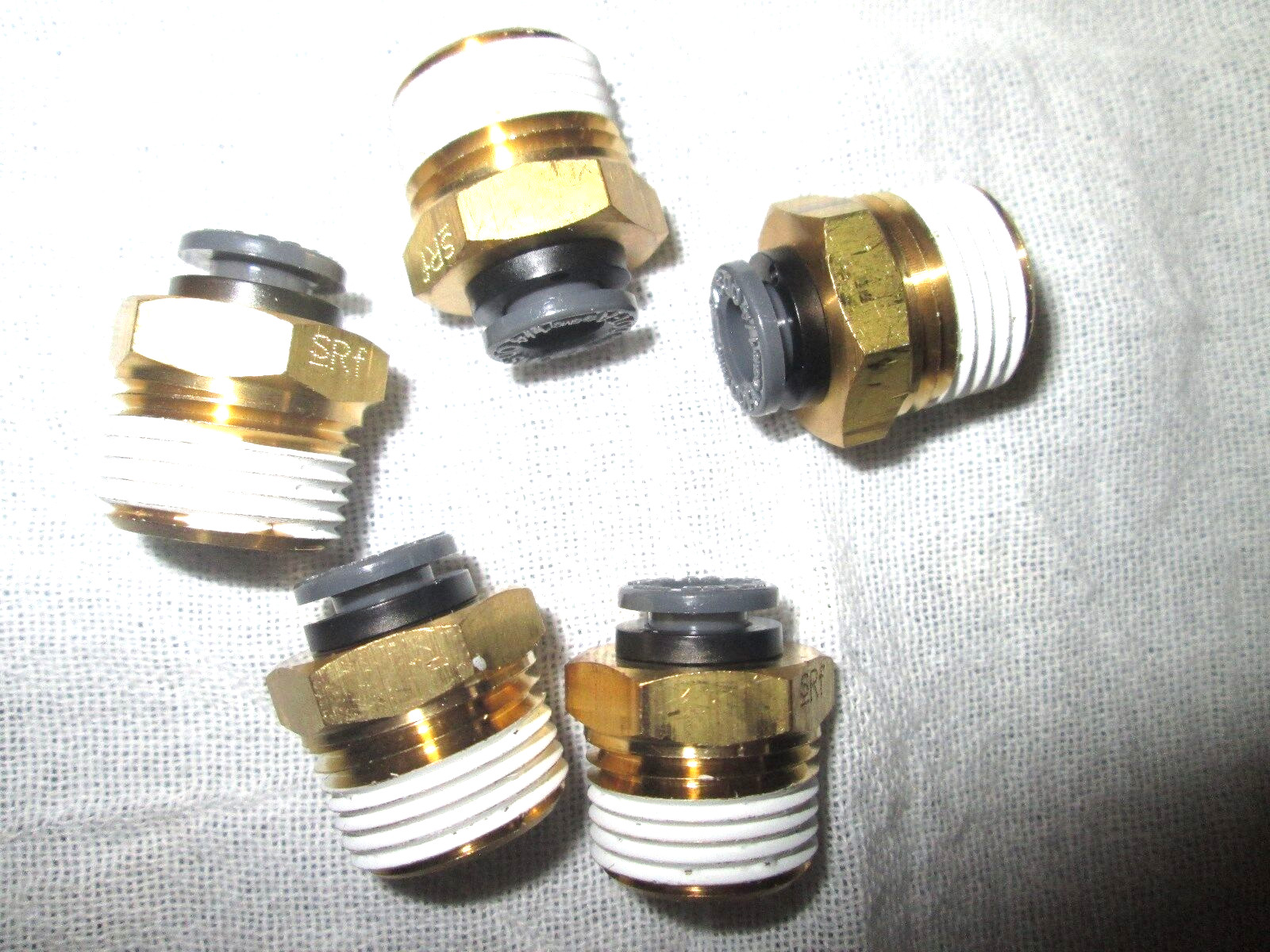 5 SMC 1/4" Tube OD x 3/8" NPT Straight Male Connector  Fittings KV2H07-36S