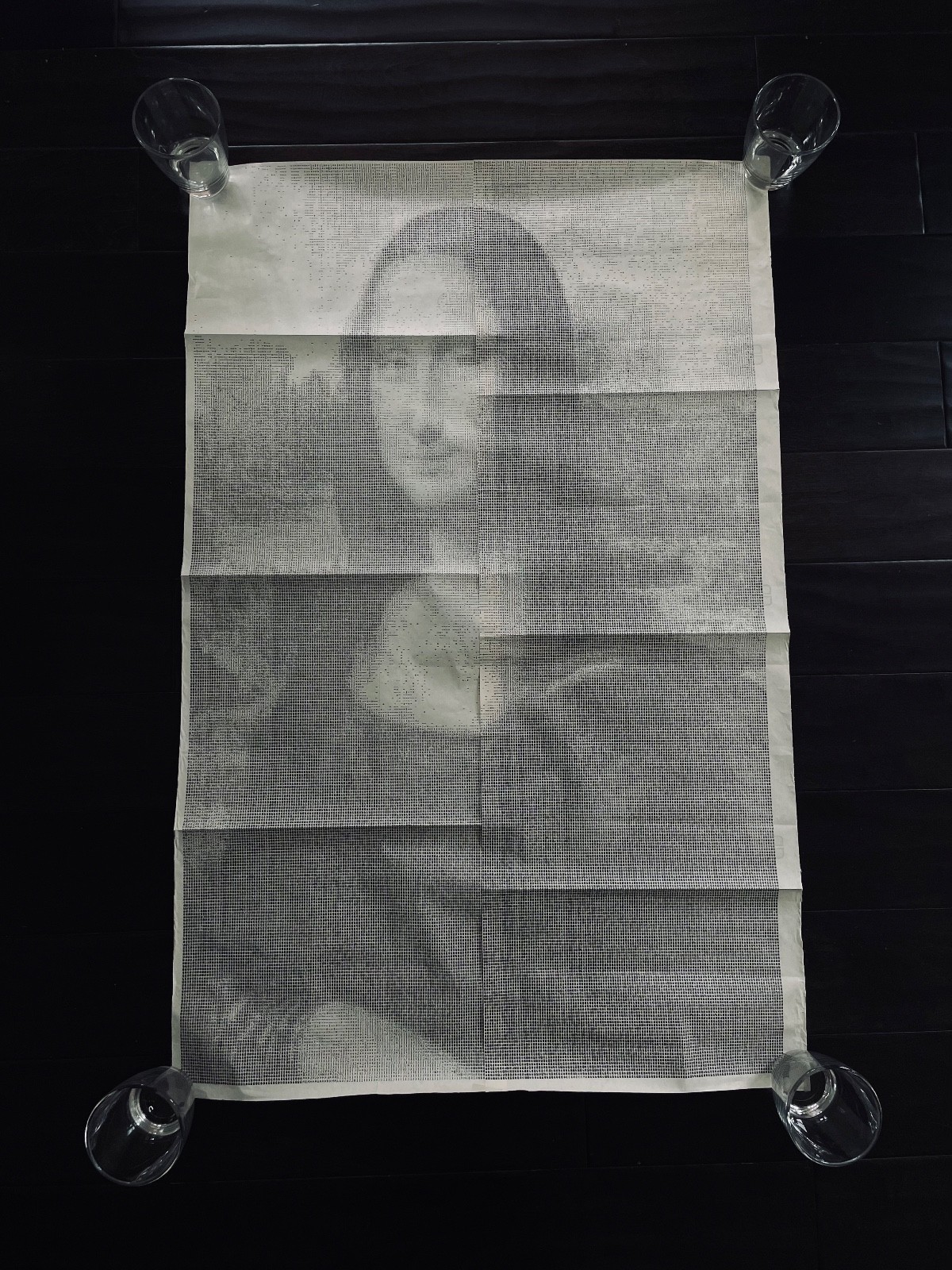 Circa 1970 ASCII Art – Mona Lisa – Computer Art, Generative, Digital – Printout