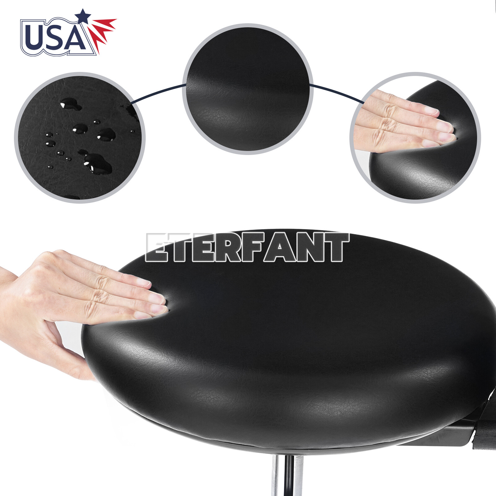 Dentist Doctor Assistant Stool Dental Adjustable Mobile Chair PU Leather US
