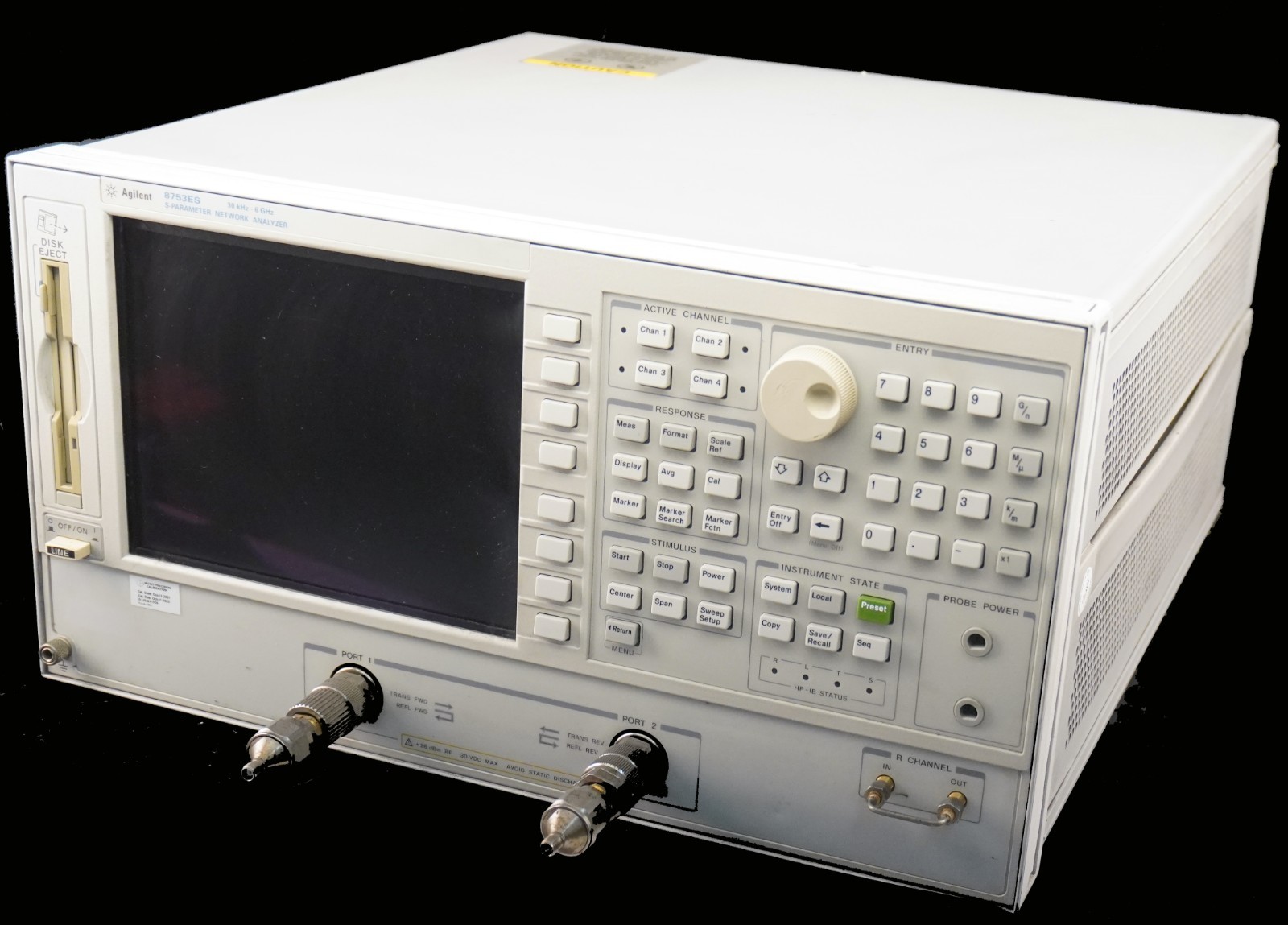 Agilent HP 8753ES Network Analyzer 30kHz-3GHz/6GHz Dim Screen Parts/Repair   BB