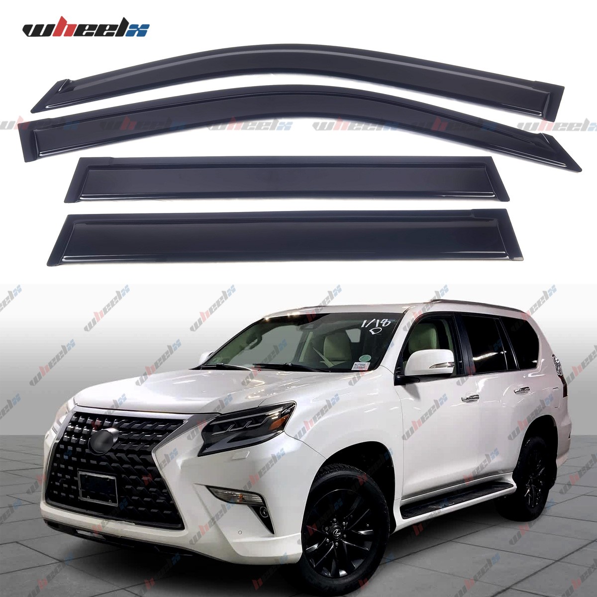 For Lexus GX460 2010-2023 Window Visor Vent Sun Shade Rain Guard Door Visor 4Pcs