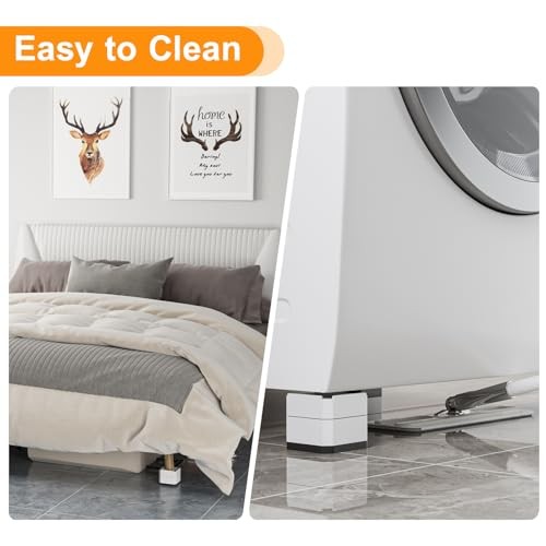Heavy Duty Bed Risers, Adjustable Furniture Risers, Square 2, 3 or 4 White