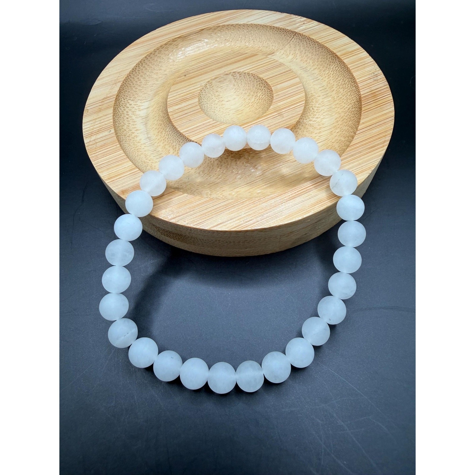 Matte White Quartz 6mm Bracelet