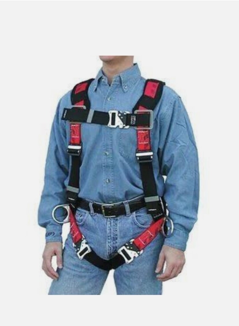 MSA 10041591 Full Body Vest Style Harness - Red