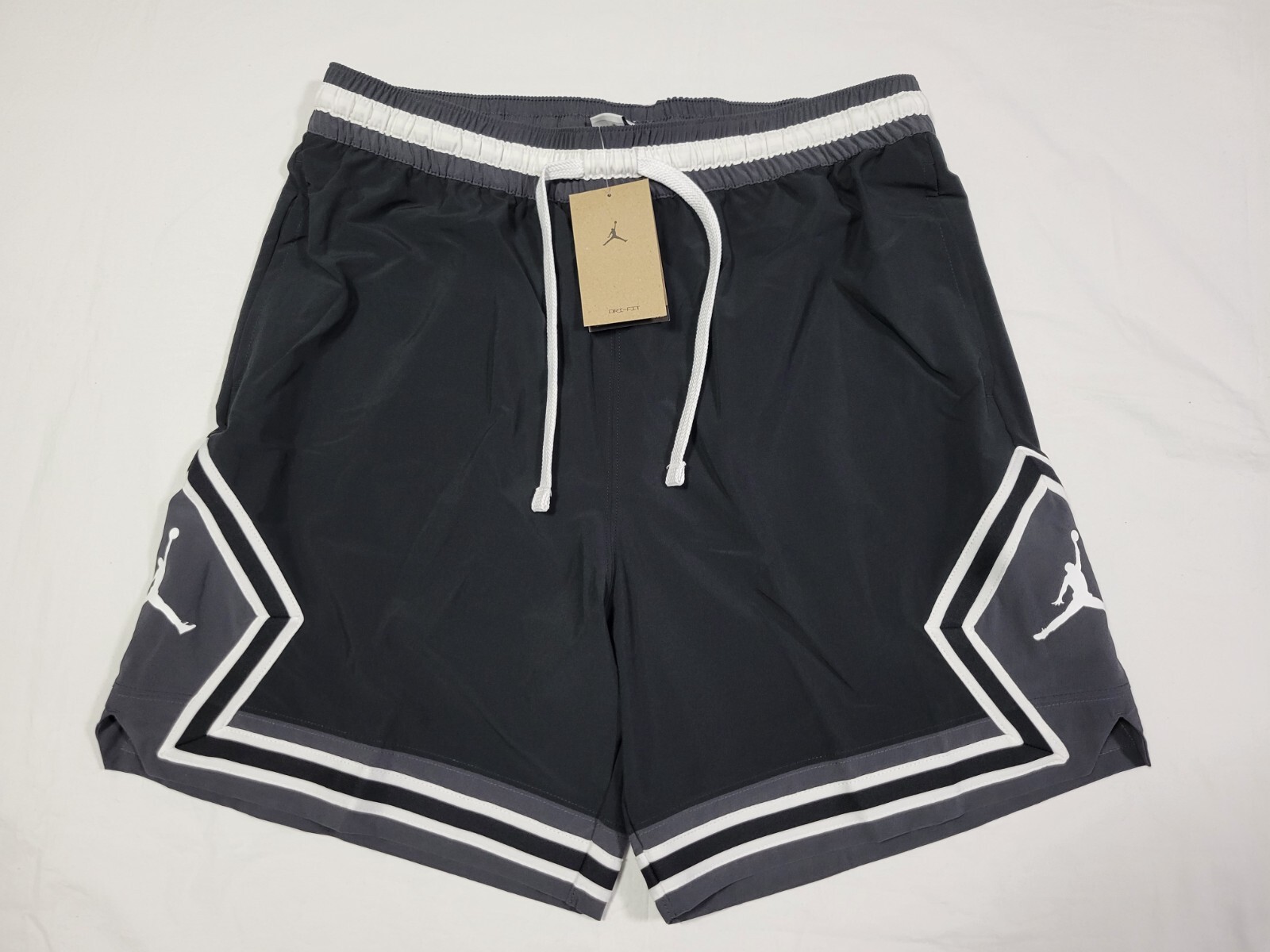 Nike Mens  Air Jordan Dri-Fit Sport Diamond Woven Shorts Black White FB7580-010