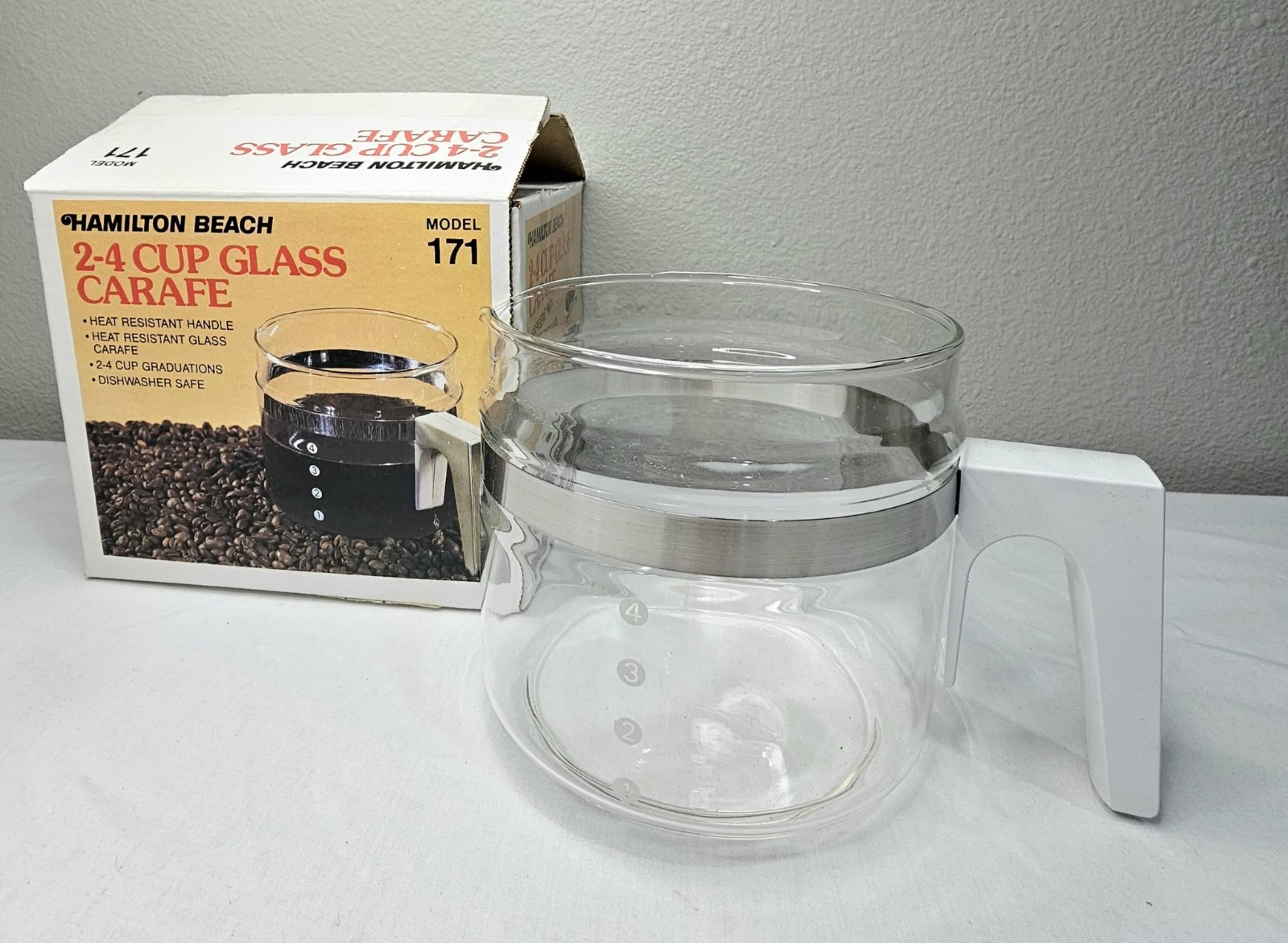 Vintage Hamilton Beach Glass Carafe Model 171 2-4 Cup Coffee Pitcher - NOS