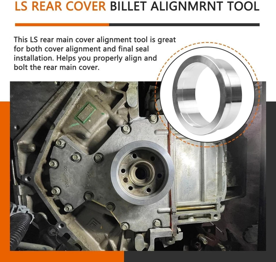 LS Rear Main Cover Alignment Tool & Seal Installer Compatible with GM Gen III