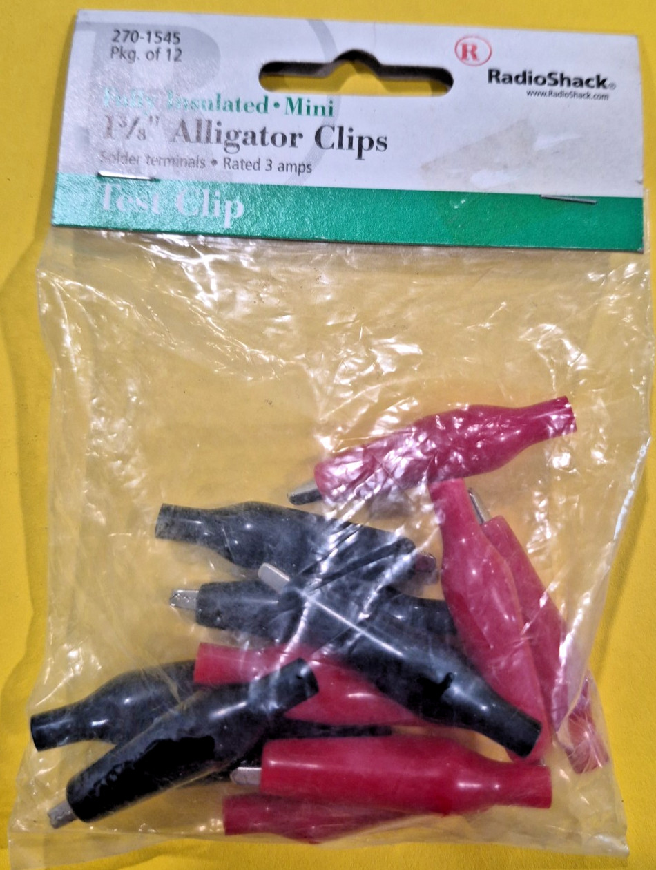 Radio Shack - #270-1545 - Fully Insulated Mini 1 1/3" Alligator Clips