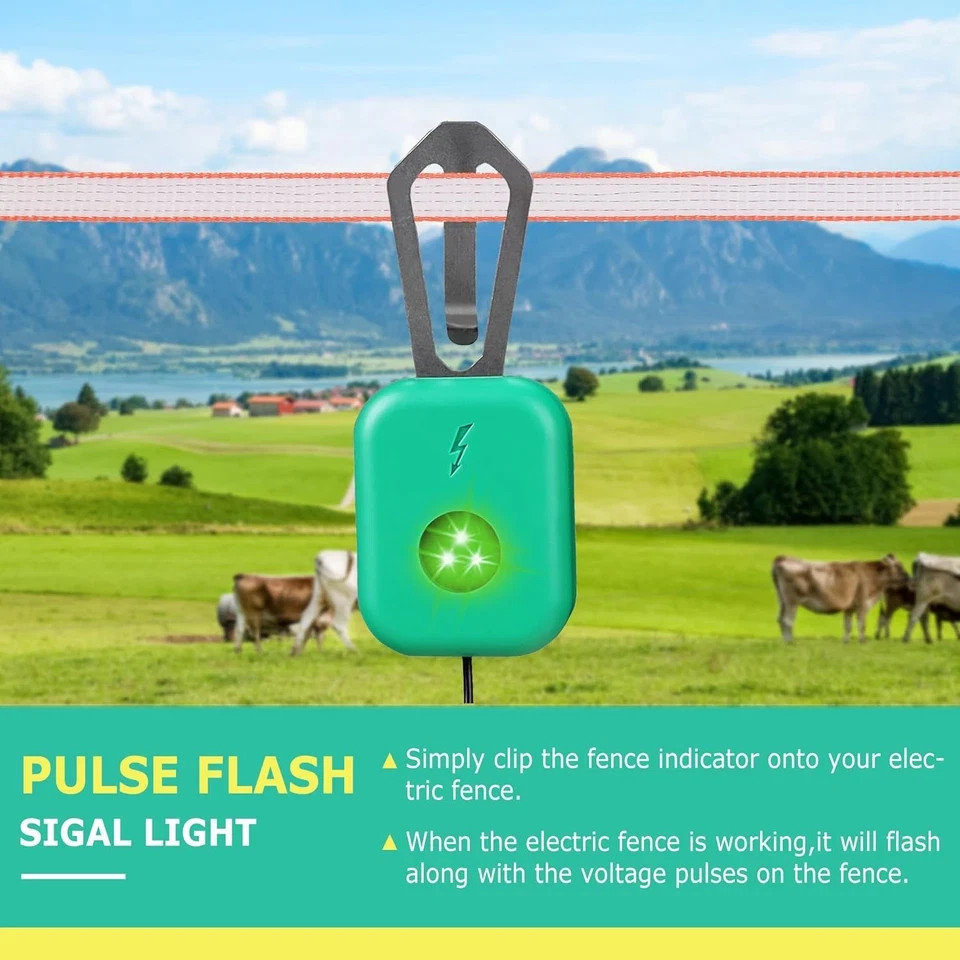 Electric Fence Tester with LED Indicator Lights - 300V to 10Kv Range | Detects E