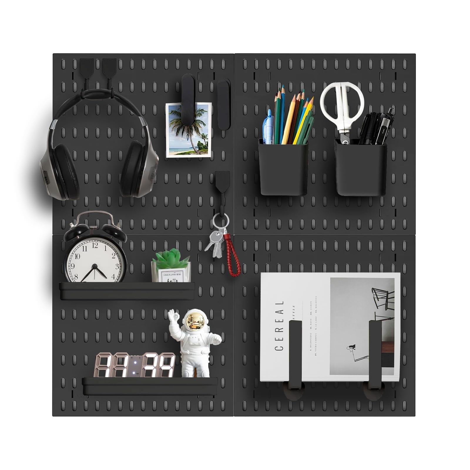 Zestify Revamp Your Space With A Versatile Pegboard Kit - Medium, Black