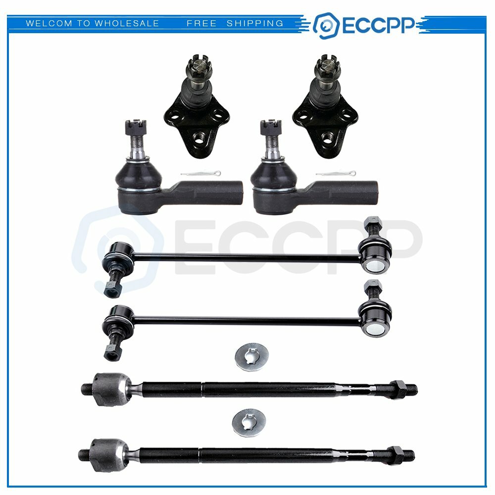 Fits 2003-2008 Toyota Matrix 8pcs Front Lower Ball Joints Sway Bars Tie Rods Kit