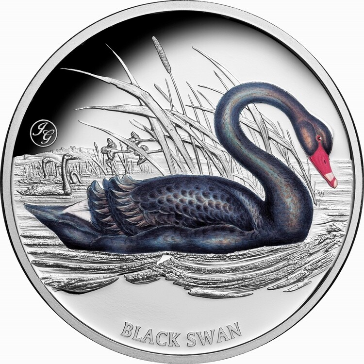 Niue 2024 BLACK SWAN John Gould Birds of Australia $1 1 Oz Pure Silver Proof OGP