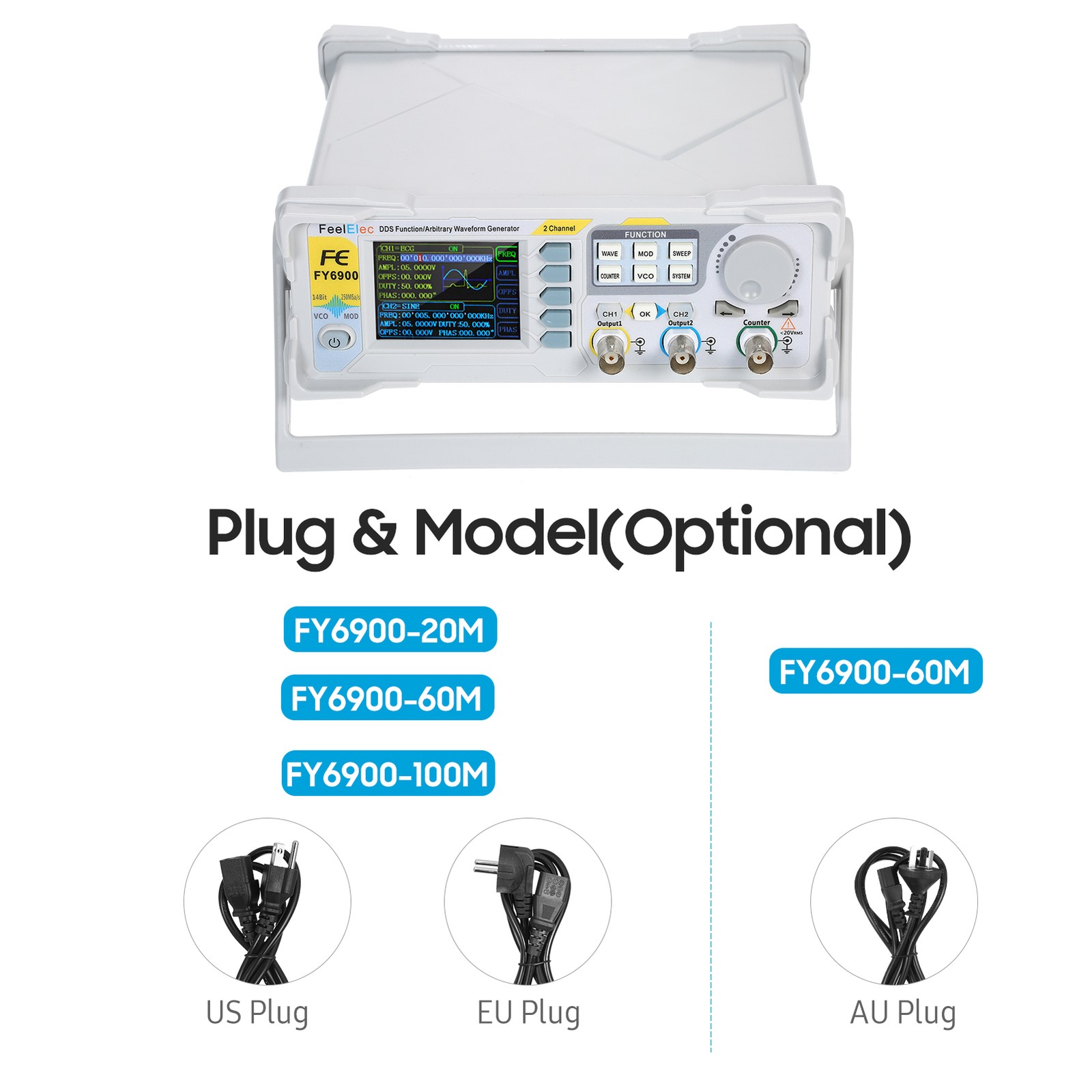 Dual-Channel 60MHz DDS Function Generator 250MSa/s Waveform Pulse Source V1