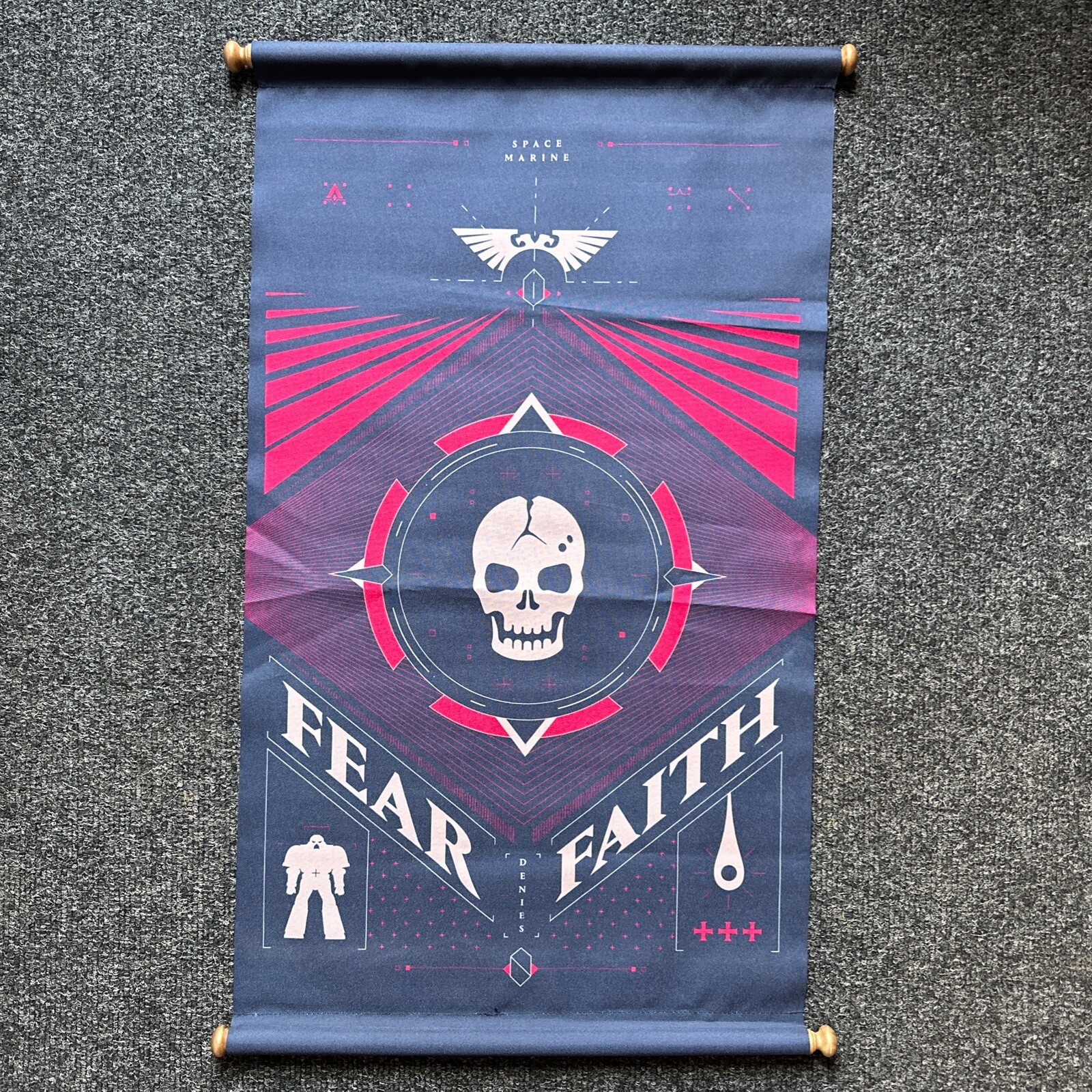 Warhammer 40K Space Marines Banner flag Dawn Of War Games Workshop Display GW 🟡