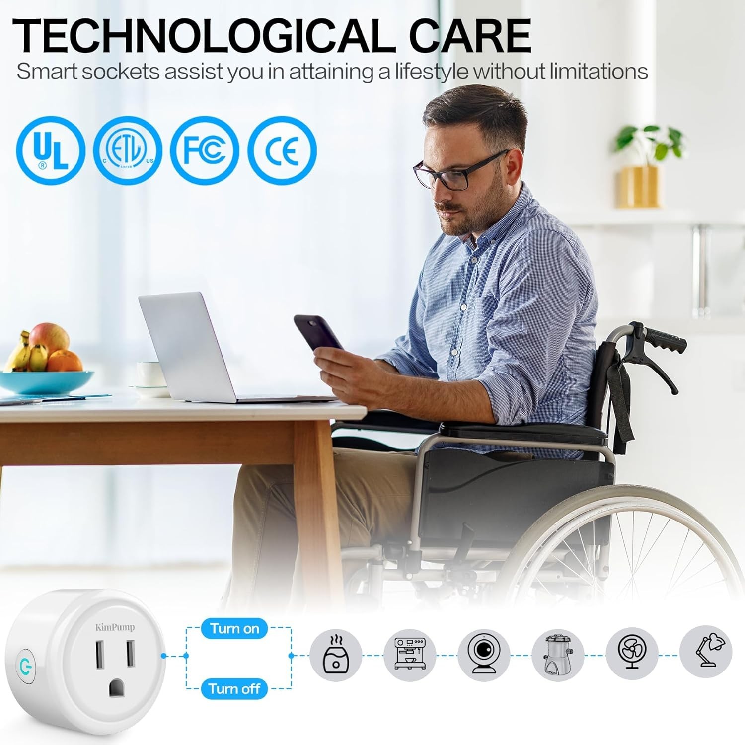 Energy-Saving WiFi Smart Outlet with Timer & Schedule - For Alexa & Google Home
