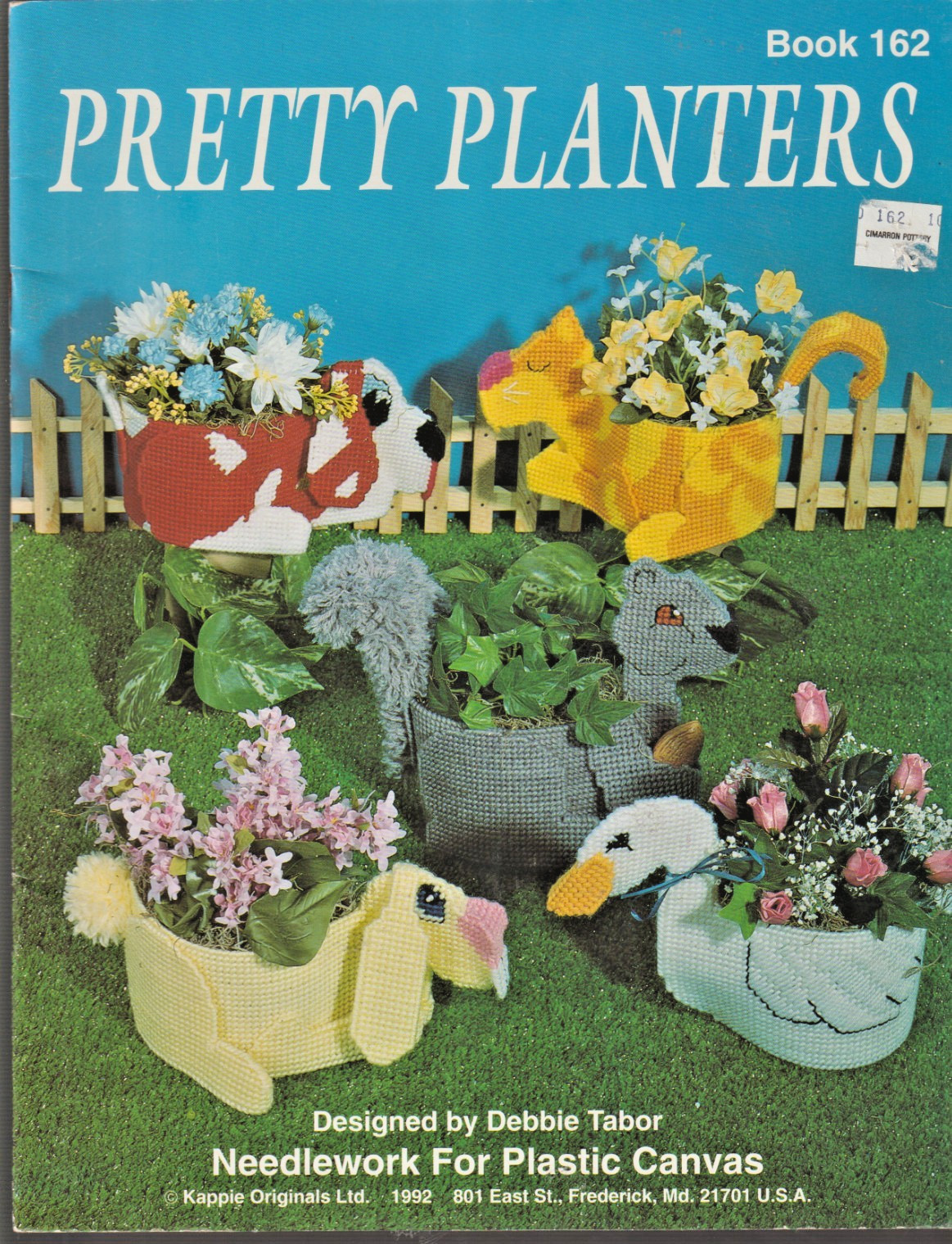 Pretty Planters * PLASTIC CANVAS PATTERNS * Book 162 - Debbie Tabor - Duck - Cat