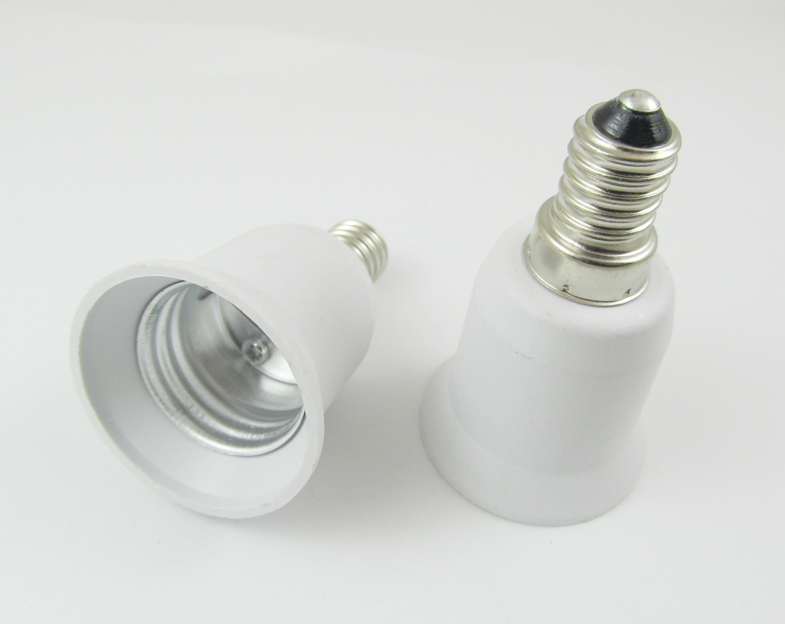 2pcs E14 to E27 Base LED Halogen CFL Light Bulb Lamp Adapter Converter Holder