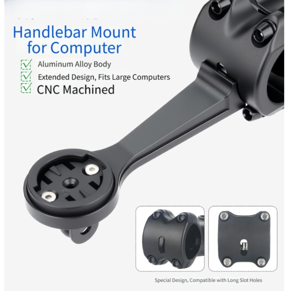 Bike Computer Mount Aluminum Alloy 9.8cm Extended for GPS 1050 1040 and More