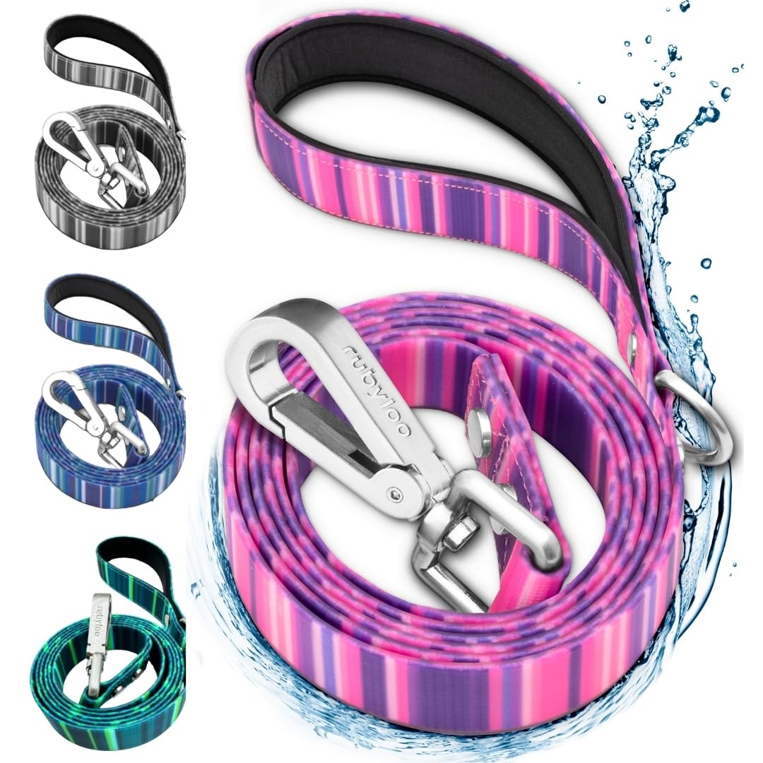 Waterproof Dog Leash – 6 ft - Washable Stink-Proof Dirt-Proof & Odorless – Ea...