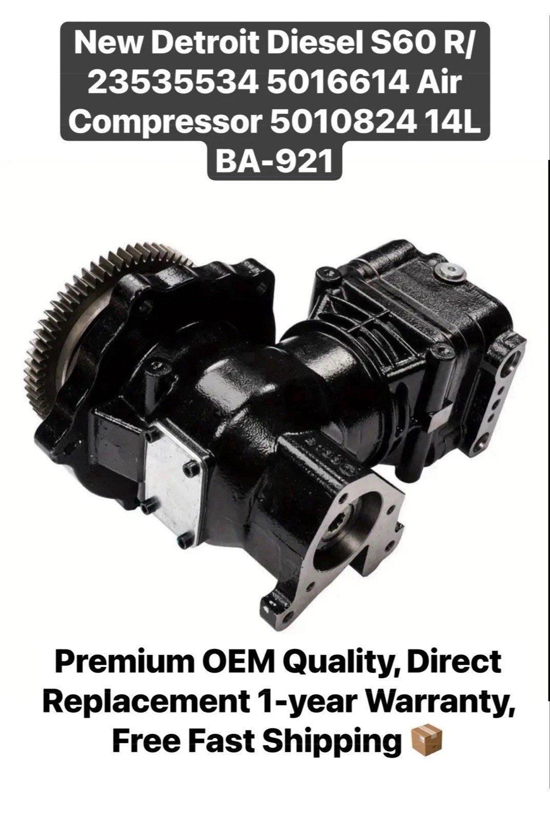 ✅ New Detroit Diesel S60 R/23535534 5016614 Air Compressor 5010824 14L BA-921