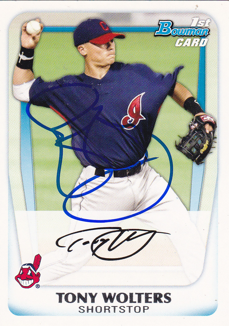 TONY WOLTERS CLEVELAND INDIANS SIGNED CARD COLORDO ROCKIES CHICAGO CUBS DODGERS