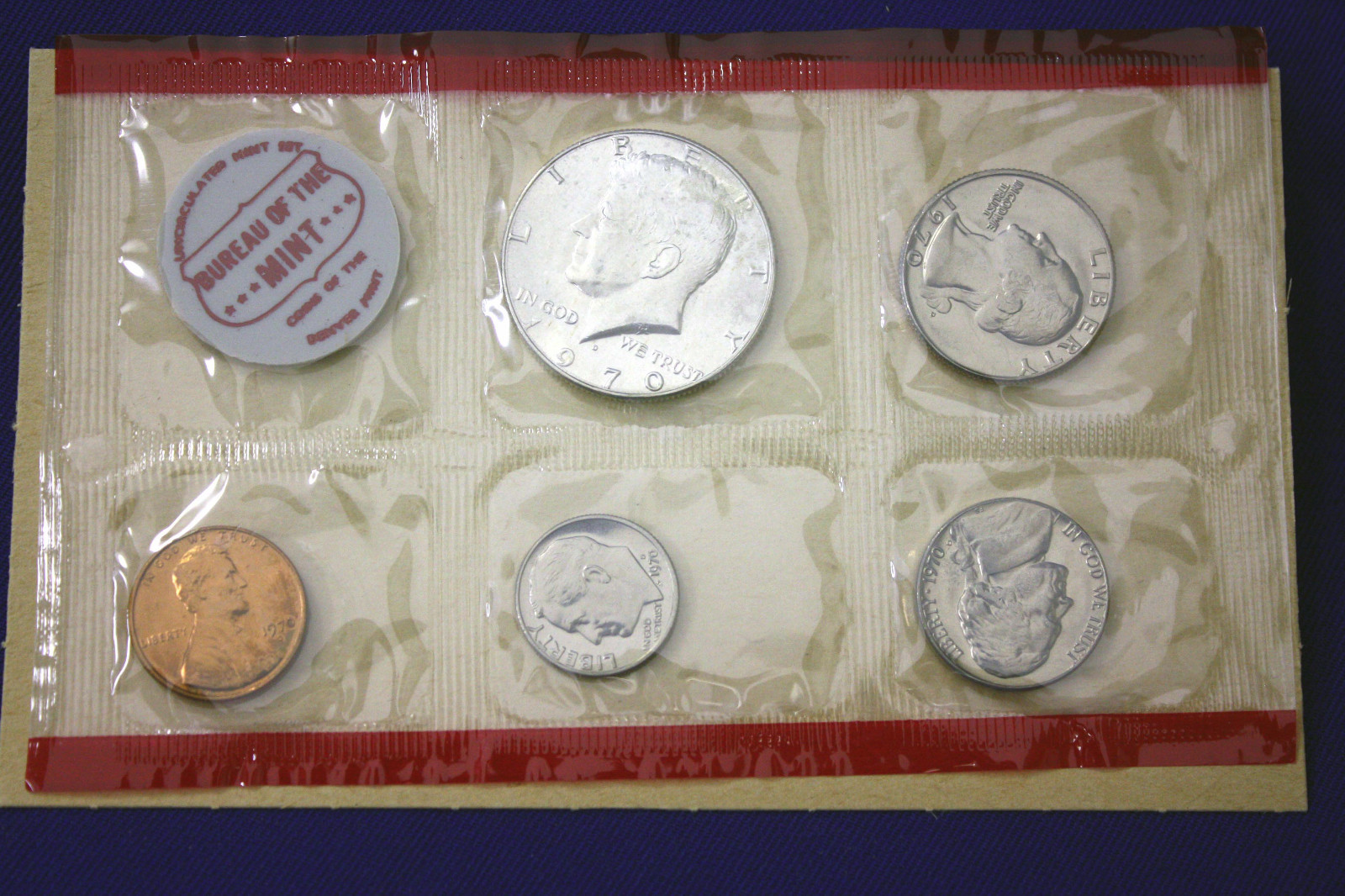 1970 Mint Set. Original Envelope OPENED. Coins are mint sealed.