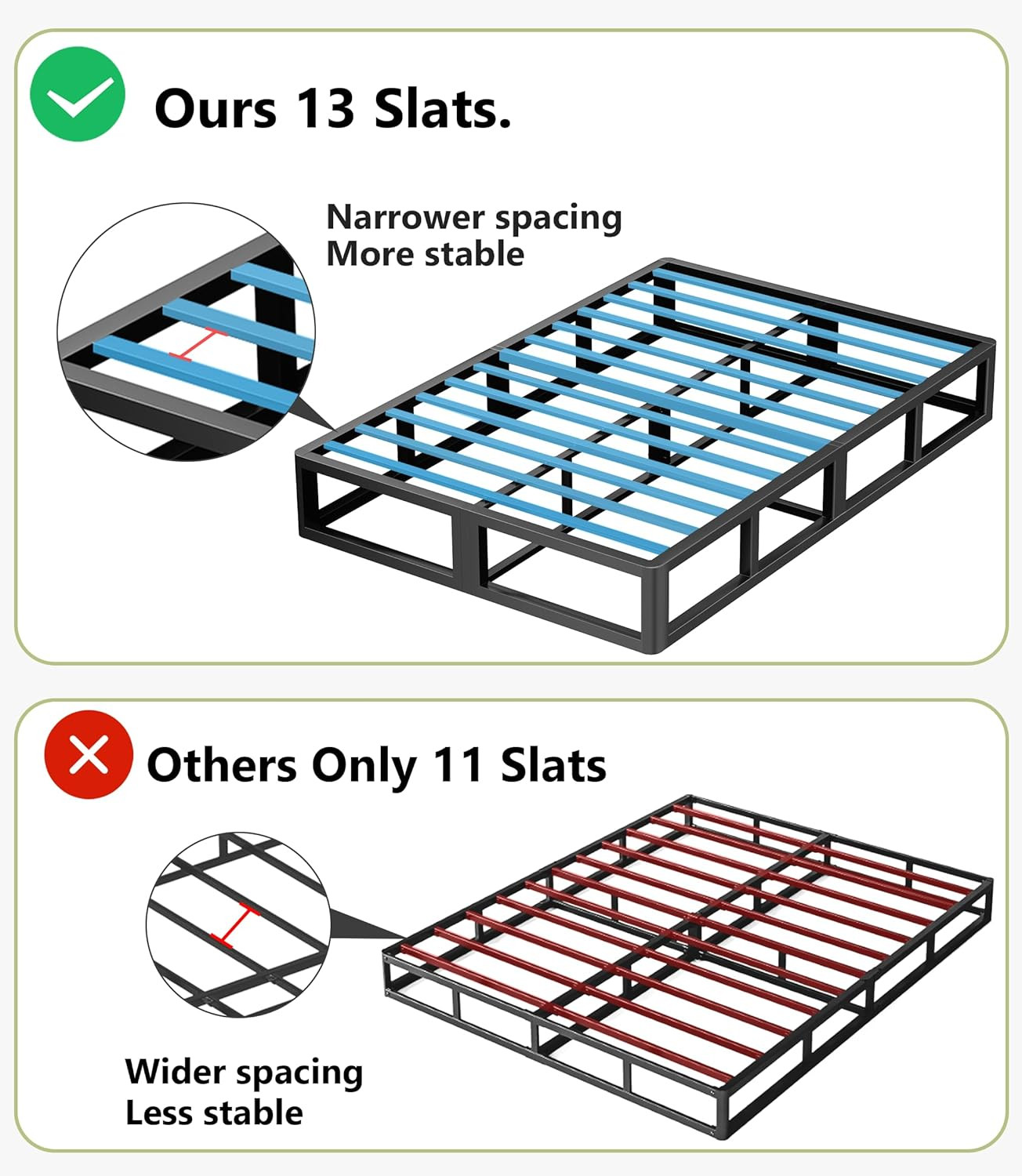 10" King Heavy Duty Metal Box Spring, 3500Lbs Capacity, Easy Assembly