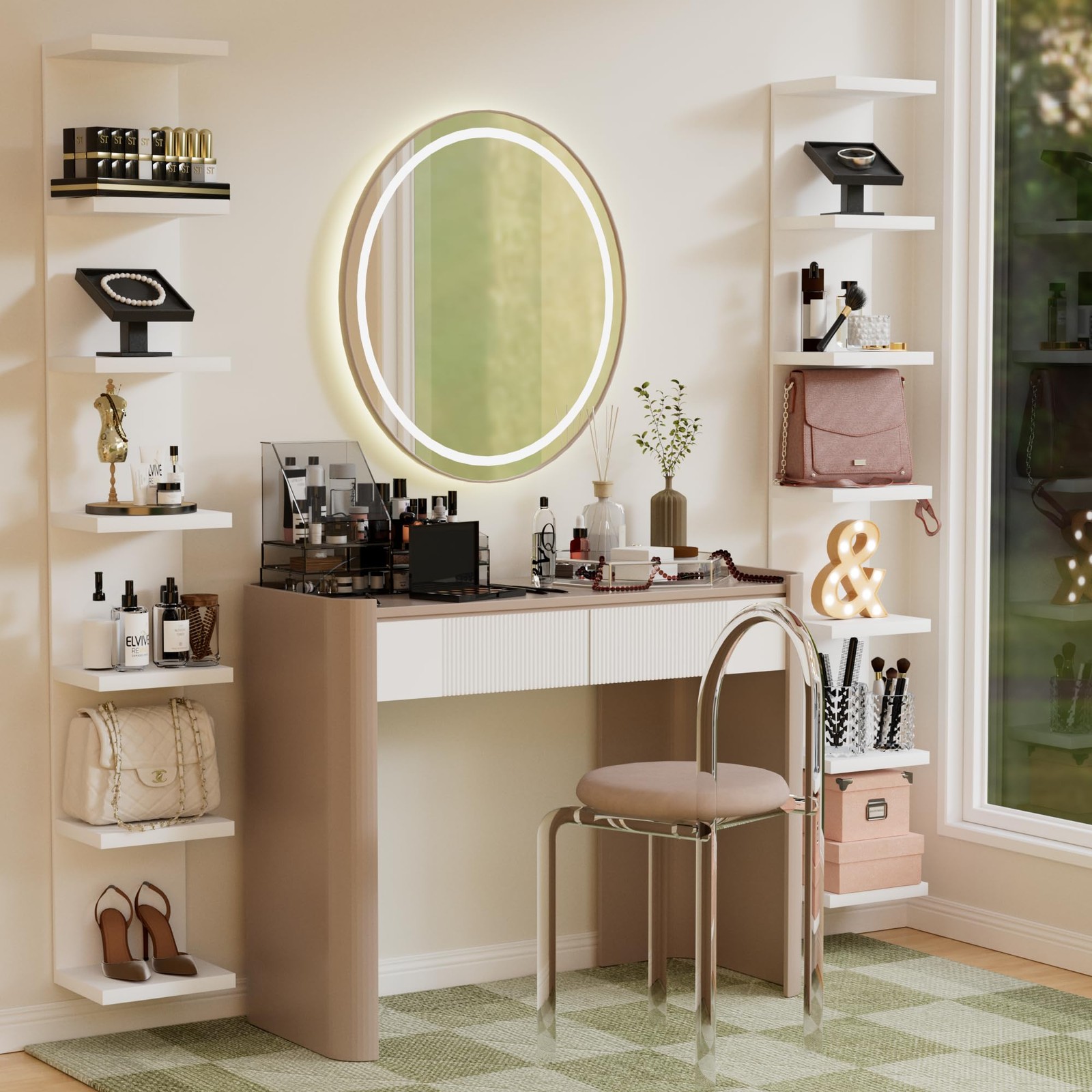 7 Tier Wall Shelf Unit, Floating Shelves for Storage Home Display, Versatile ...