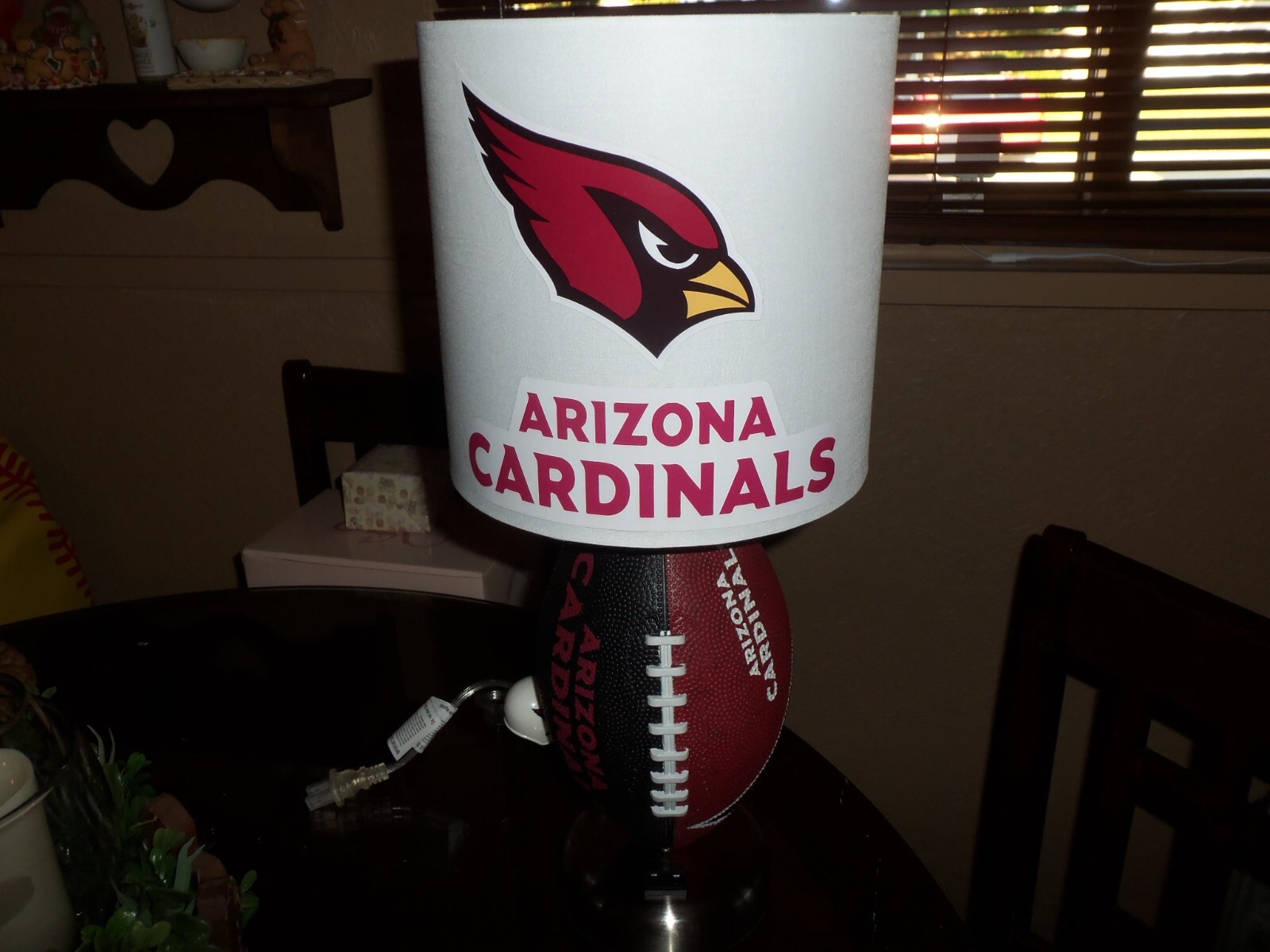ARIZONA CARDINALS FOOTBALL TABLE LAMP (HANDCRAFTED)