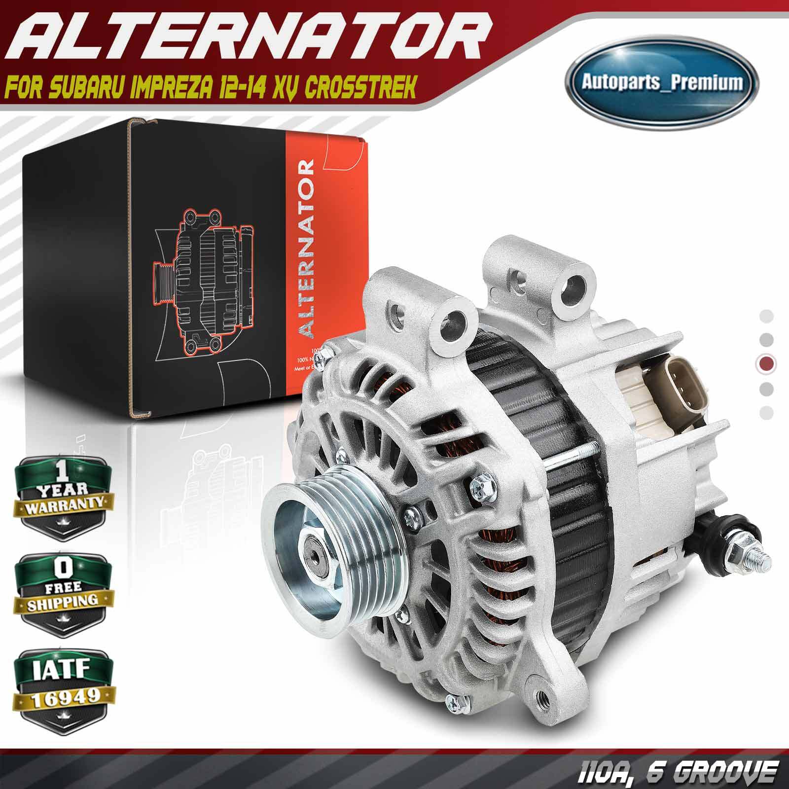 Alternator for Subaru Impreza 2012-2014 XV Crosstrek 110A 12V CW 6-Groove Pulley