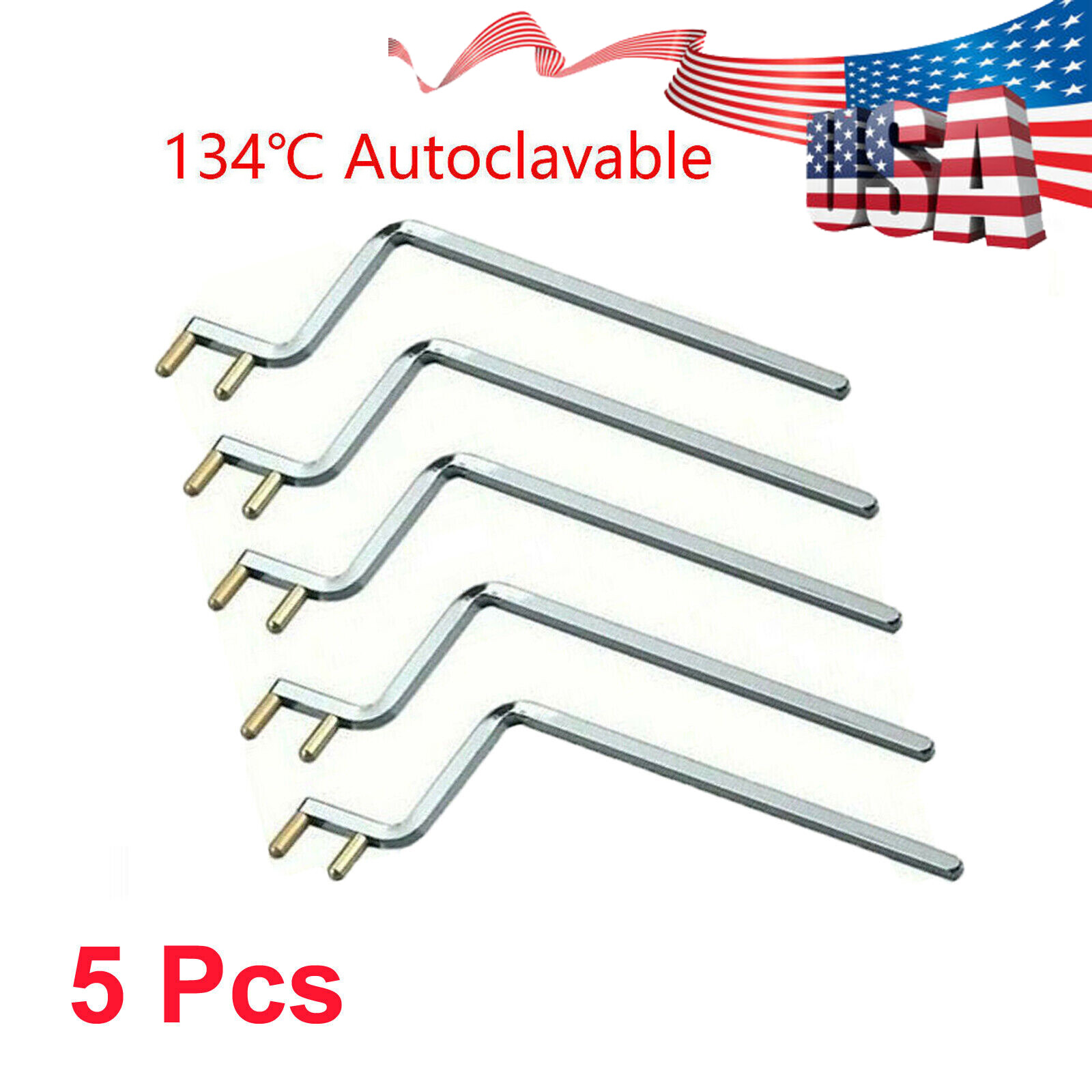5 Pcs Dental XCP Posterior Metal Indicator Arm X-Ray Positioning Arm - Yellow
