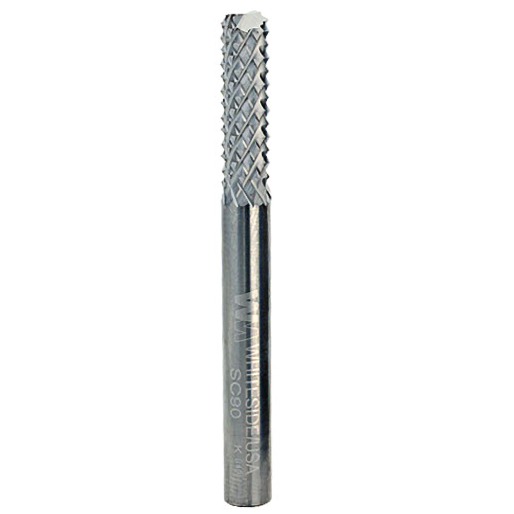 Whiteside Solid Carbide Fiberglass Bit, 1/4 in. SH x 1/4 in. CD x 3/4 in. CL